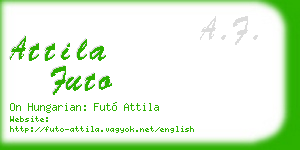 attila futo business card